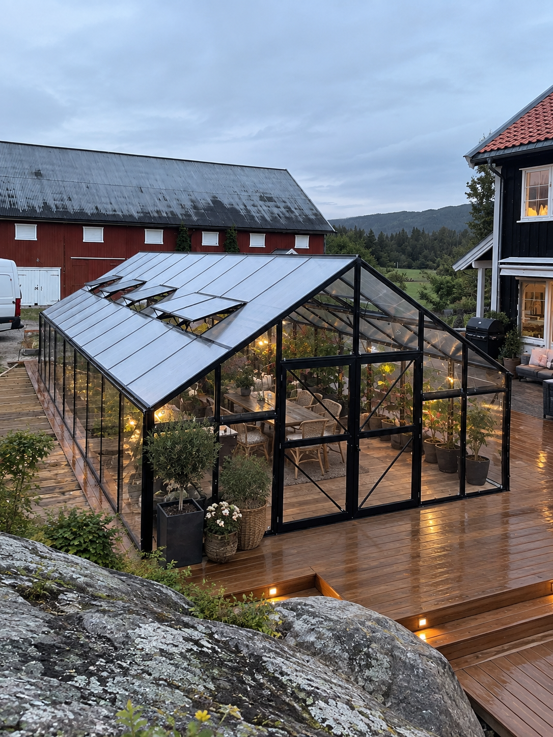 Drivhus Trondheim 4xXL 1206x506x301cm - 61KVM