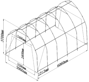 Solid lagertelt/garasjetelt 610 x 396 x 370 cm