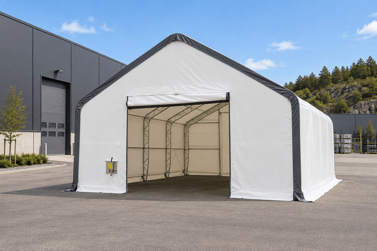 Stort og kraftig lagertelt 1220 x 915 x 610 cm 111,6 m². Modell 304020DP