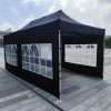 Outdoor tent with black walls and windows. Kaiser PRO+ 40 Pop-up Partytelt 3x6m – Inkludert 4 vegger