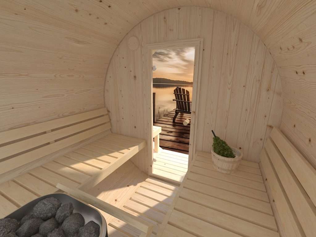 Wooden sauna. Sauna cabin. Sauna barrel. Sauna with glass door. Solid sauna from Europe. Palmako sauna. Sauna for Nordic climate.