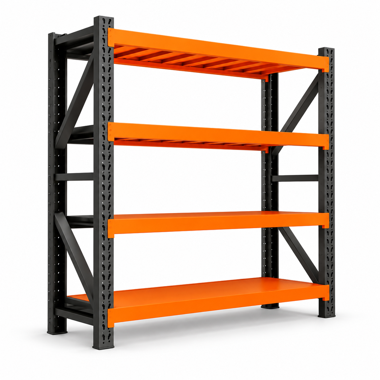Storage rack 120x60x200cm - Black/Orange 800kg