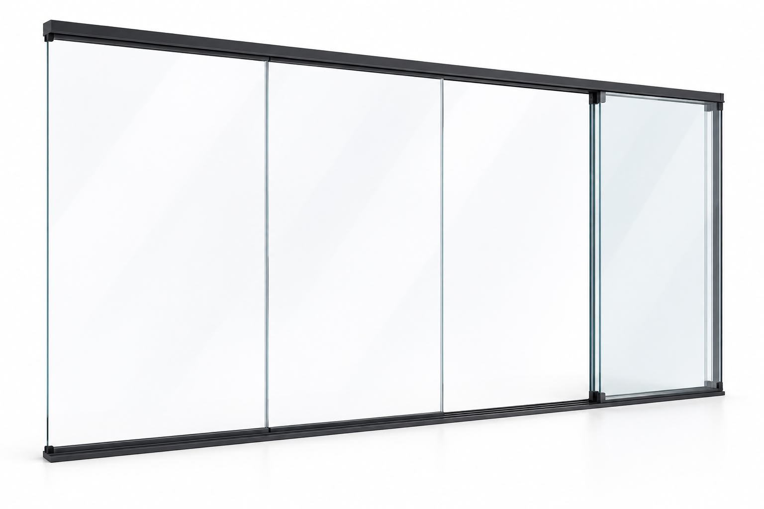Glassvegg 4 meter – Skyveglass 10 mm