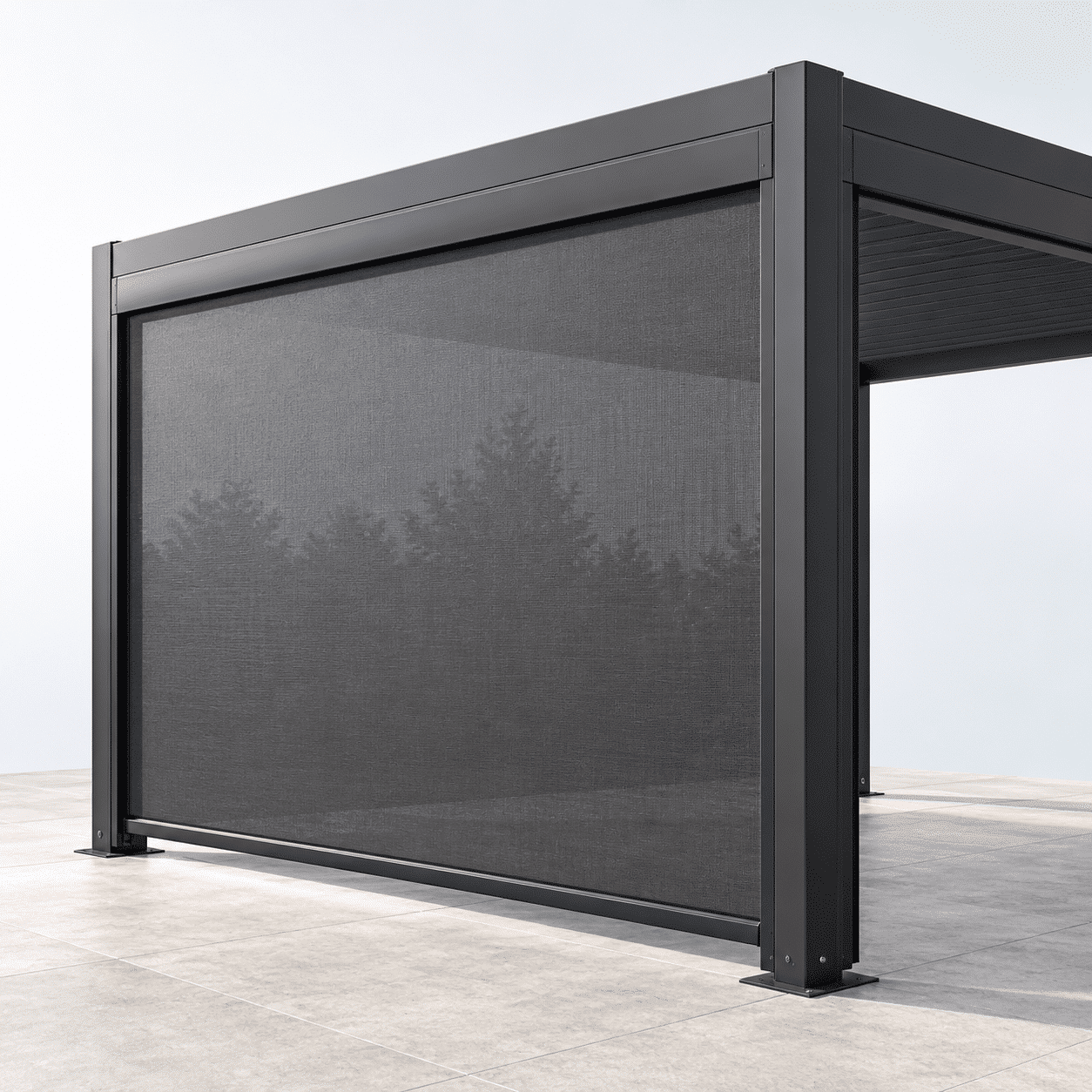 3-meter side screen – Manual pull-down side wall for pergola