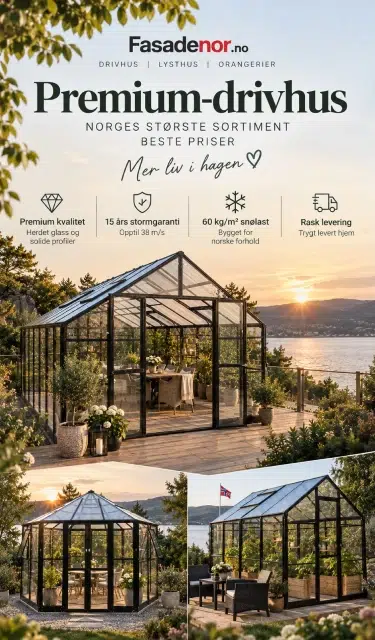 Premium-drivhus fra Fasadenor