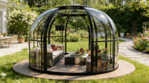 SkyDome Oval Hagestue 12,3 m² – Moderne Lysthus med Panoramautsikt