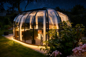 SkyDome Oval Hagestue 12,3 m² – Moderne Lysthus med Panoramautsikt