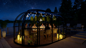 SkyDome Oval Hagestue 12,3 m² – Moderne Lysthus med Panoramautsikt