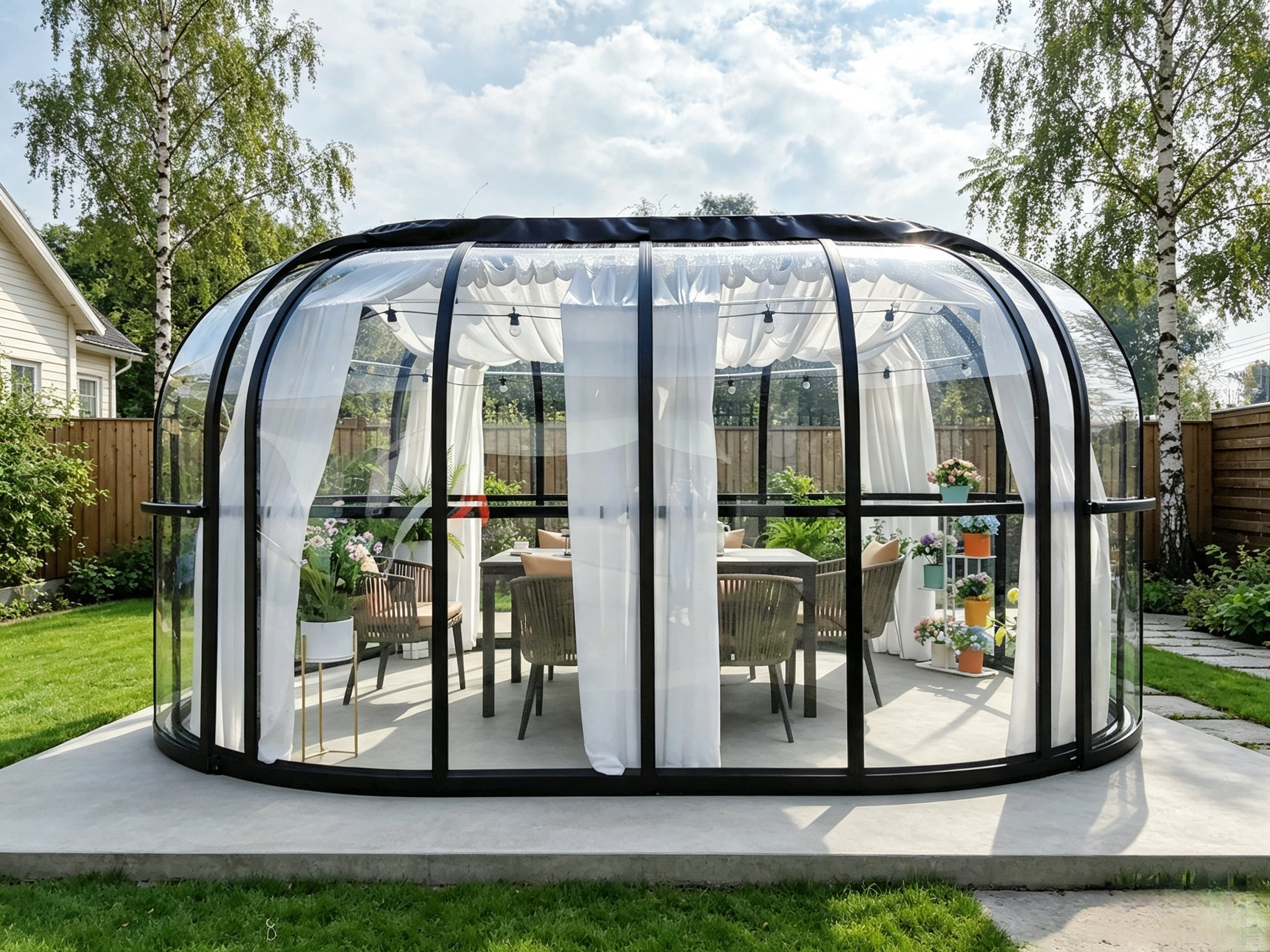 SkyDome Oval Hagestue 12,3 m² – Moderne Lysthus med Panoramautsikt