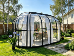 SkyDome Oval Hagestue 12,3 m² – Moderne Lysthus med Panoramautsikt